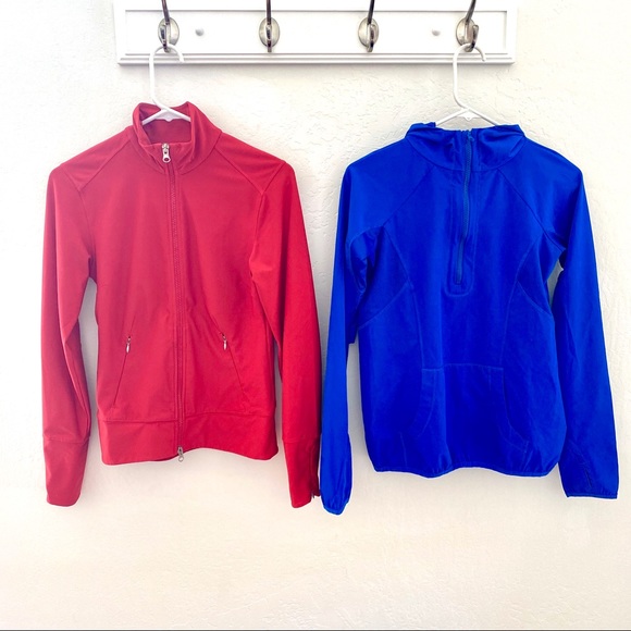 2 pack! XS Red & Blue- Lucy & 4-U Athletic zip ups - Picture 4 of 8